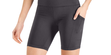 ID Ideology Women's Compression 7 Bike Shorts Charcoal Size Petite