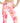 ID Ideology Women's Compression Petal Print Side Pocket Cropped Leggings Pink Size Large