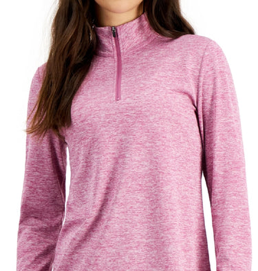 ID Ideology Women's Essentials Quarter Zip Top Purple