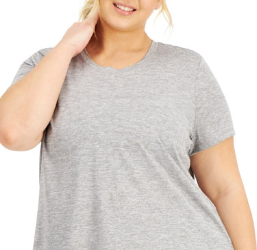 ID Ideology Women's Crewneck T-Shirt Gray Size 2X