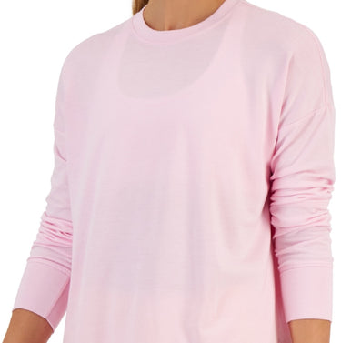 ID Ideology Women's Active Solid Crewneck Top Pink Size X-Small