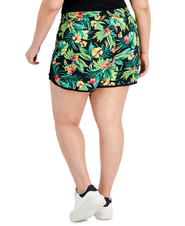 ID Ideology Women's Tropical Print Running Shorts Black