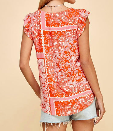 Les Amis - Tribal Printed Sleeveless Top