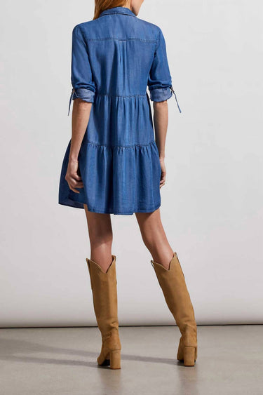 Tribal - Chambray Roll Sleeve Dress