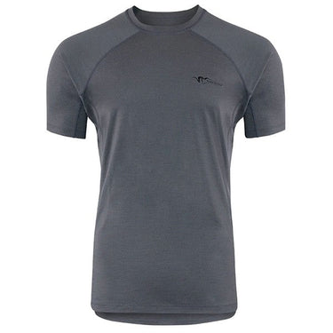 Stone Glacier Mens Chinook Merino Crew Short Sleeve Base Layer Shirt Granite Grey S