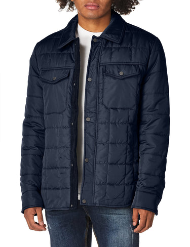 Andrew Marc Men's Quilted Jacket, SQUARE QUILT INK, Small