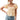 Pleated Back Cutout Bubble Sleeve Top