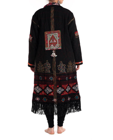 Standawt - Hand-embroidered Patches Merino Wool Coat