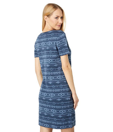 Pendleton Women's Short Sleeve Cotton Sweaterdress Blue Size Large