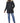 Laundry By Shelli Segal - WOMEN'S STRETCH 3/4 PUFFER JACKET WITH FAUX FUR STRIPED HOOD