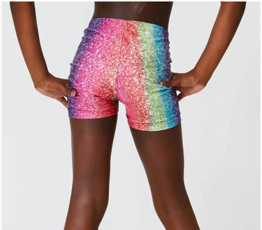 Terez - Girl's Bike Shorts Rainbow Glitter Foil