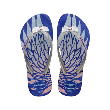 Havaianas Girls Slim Glitter II Sandals Marine Blue Size 34 Big Kid