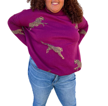 Entro - Annie Mock Neck Long Sleeve Sweater Top - Plus