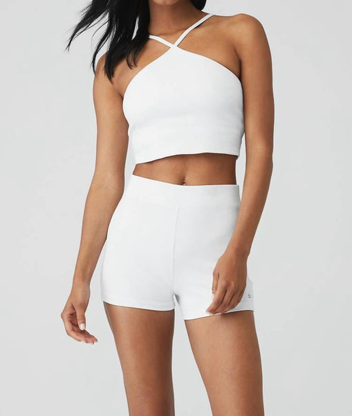 Alo Yoga - Goddess Ribbed Cross Crop Top – The Clymb