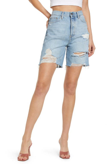 Devon' High Waist Denim Cutoff Shorts in Boardwalk - Size 25