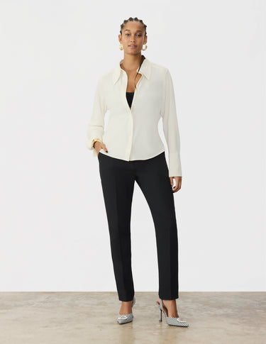 Women's Snow White Zip Front Collared Shirt - Small
