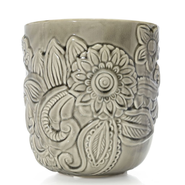 At Home w/ Jorge Parez Ceramic Floral Paisley Planter Pot - Choice of Size