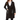 Calvin Klein Women's Faux Leather Trim Belted Cardigan Black Size 8