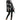 DKNY Womens Black Fringed Check Coat Size M