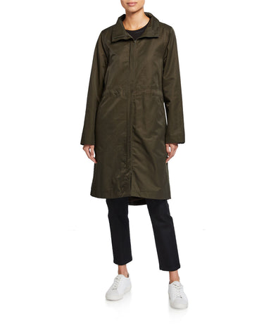 Eileen Fisher Women's MIDI Organic Cotton Cold Weather Coat Brown Size X-Small
