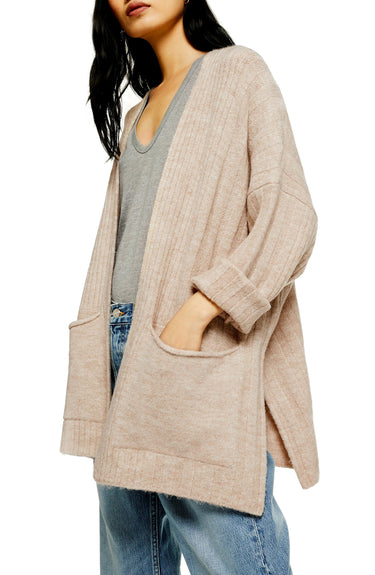 Women's Topshop Long Cardigan, Size X-Small - Beige