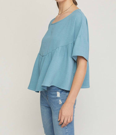 Entro - Round Neck Babydoll Top