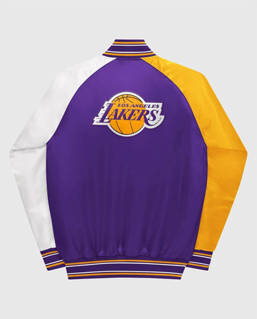 Starter - Boys Youth Los Angeles Lakers Varsity Satin Full-snap Starter Jacket