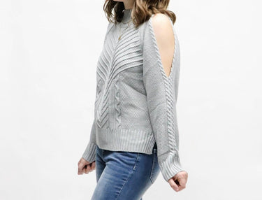 Mountain Valley - Cold Shoulder Knit Sweater