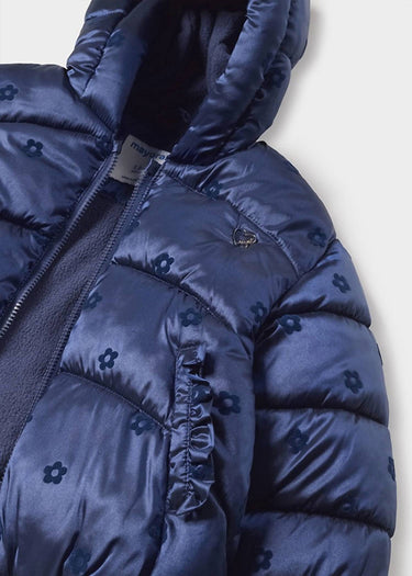 Mayoral - Baby Girls Hooded Print Puffer Coat