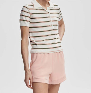 Varley - Faustine Button Stripe Neck Polo