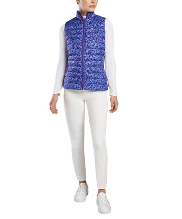 G/Fore - FLORAL PRINT QUILTED PUFFER GOLF VEST