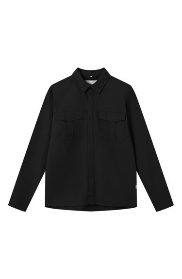 Les Deux Men's Laurel Solid Organic Cotton Twill Button-Up Shirt in Black