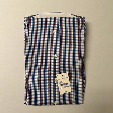 Stafford - Men's Plum Checked Smart Tech Performance Poplin Shirt