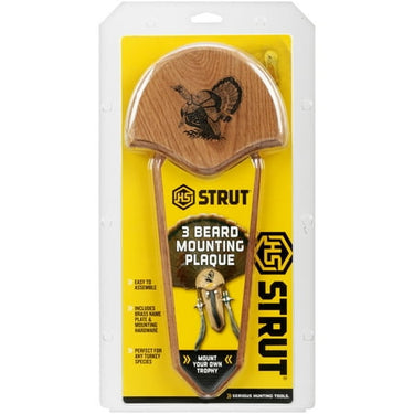 Hunters Specialties HS Strut Three Beard Mounting Plaque Natural Oak Finish