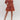 Entro - Rust Lace Inset Smocked Waist Short Dress