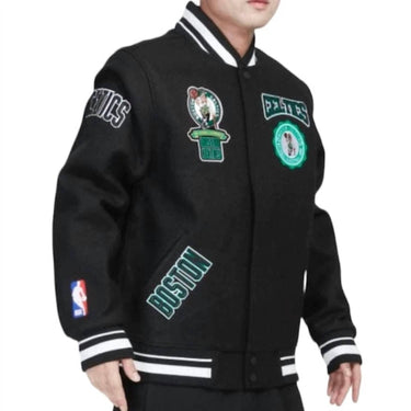 Pro Standard - Pro Standard Boston Celtics Crest Emblem Rib Wool Varsity Jacket