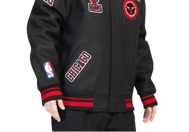 Pro Standard - Pro Standard Chicago Bulls Crest Emblem Rib Wool Varsity Jacket