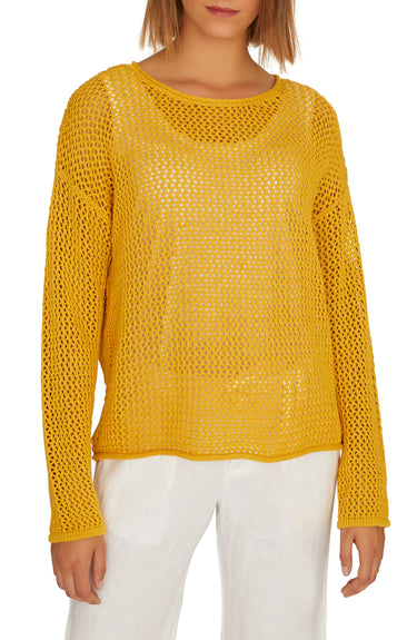 Women's Sanctuary Soledad Open Stitch Cotton Sweater - Yellow