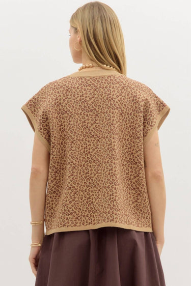 Entro - Leopard Muscle Sleeve Sweater
