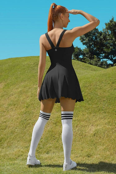 Charmo - Women's Zoey Scalloped Edge Athletic Dress With Shorts