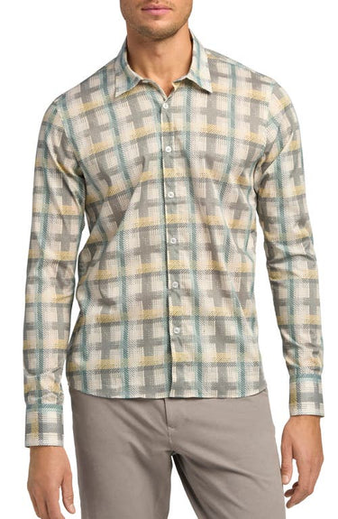 Good Man Brand On-Point Stretch Button-Up Shirt in Modern Twill Plaid, Size X-Large