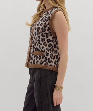 Entro - Leopard Sweater Vest