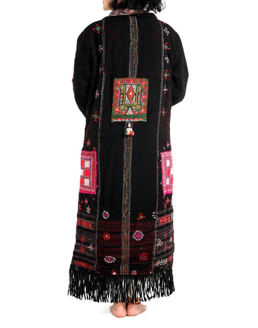 Standawt - Leather Fringe Merino Wool Coat - Plus