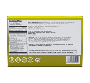 Plameca Digestissimoh Ginger Extract, Probiotic & Enzyme, Supplement Capsules - 30 Capsules