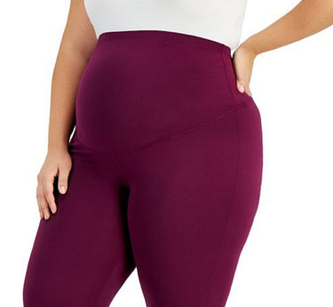 ID Ideology Women's Maternity Ankle Leggings Purple Size 2X