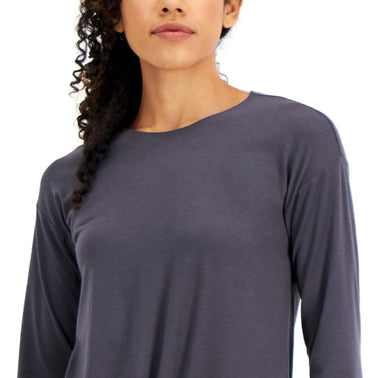 ID Ideology Women's Tie Front Top Gray Size Small