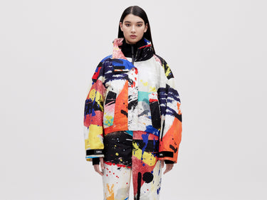 Cropped Cocoon Jacket - Light Splatter